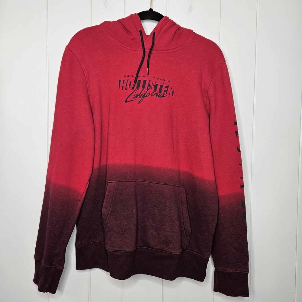 Hollister California Large Kangaroo Pocket Ombre‎ Red And Maron Unisex